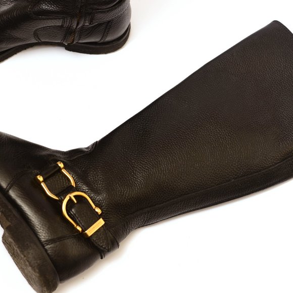 ** SOLD ** BURBERRY  Black Leather Boots - Picture 9 of 11